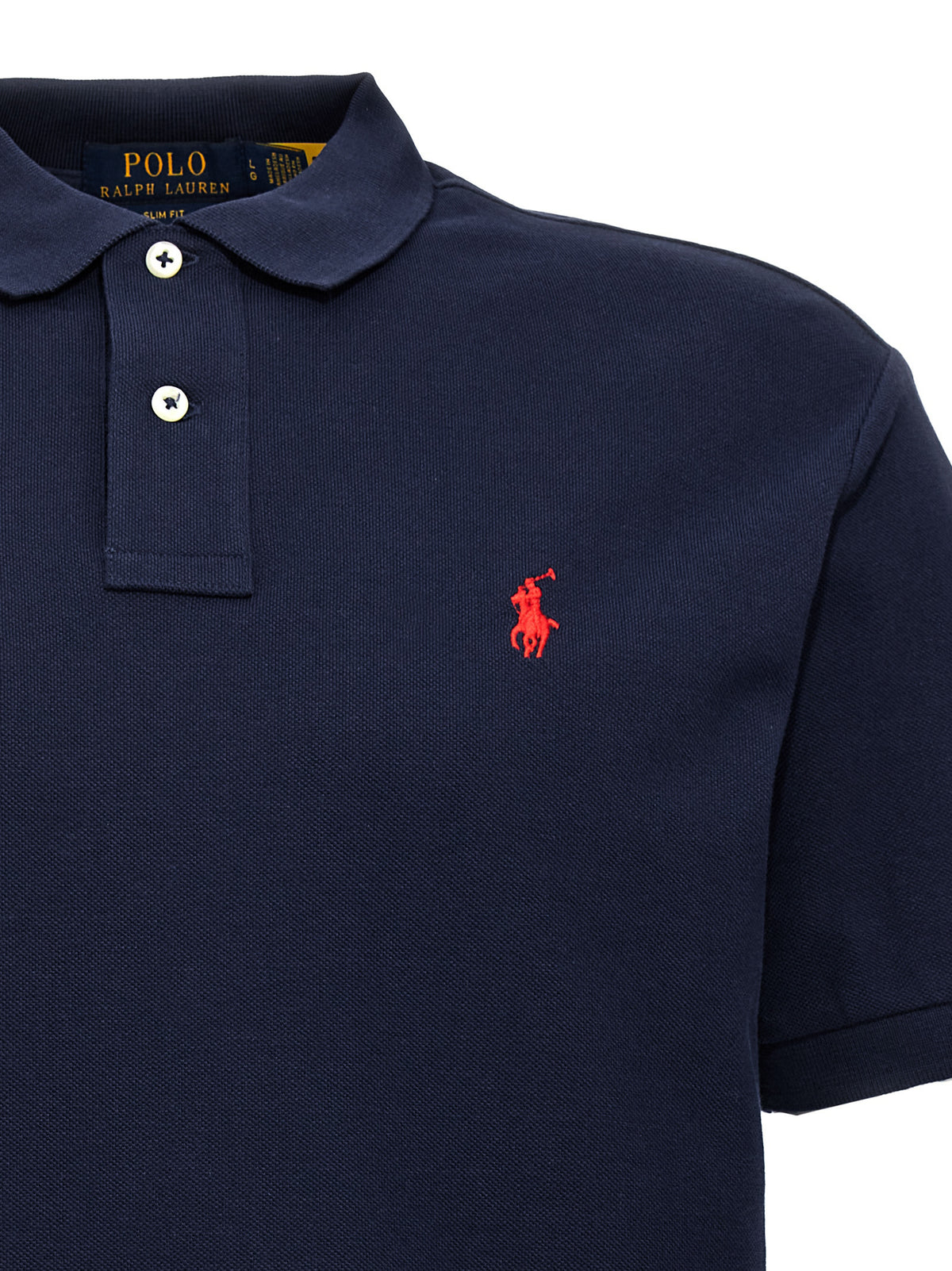 Blue Cotton Polo Shirt