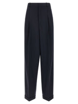 Blue Wool Casual Pants