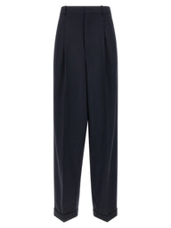 Blue Wool Casual Pants