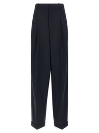 Blue Wool Casual Pants