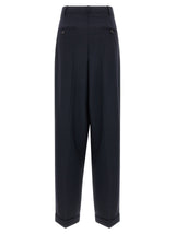 Blue Wool Casual Pants