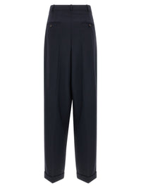 Blue Wool Casual Pants