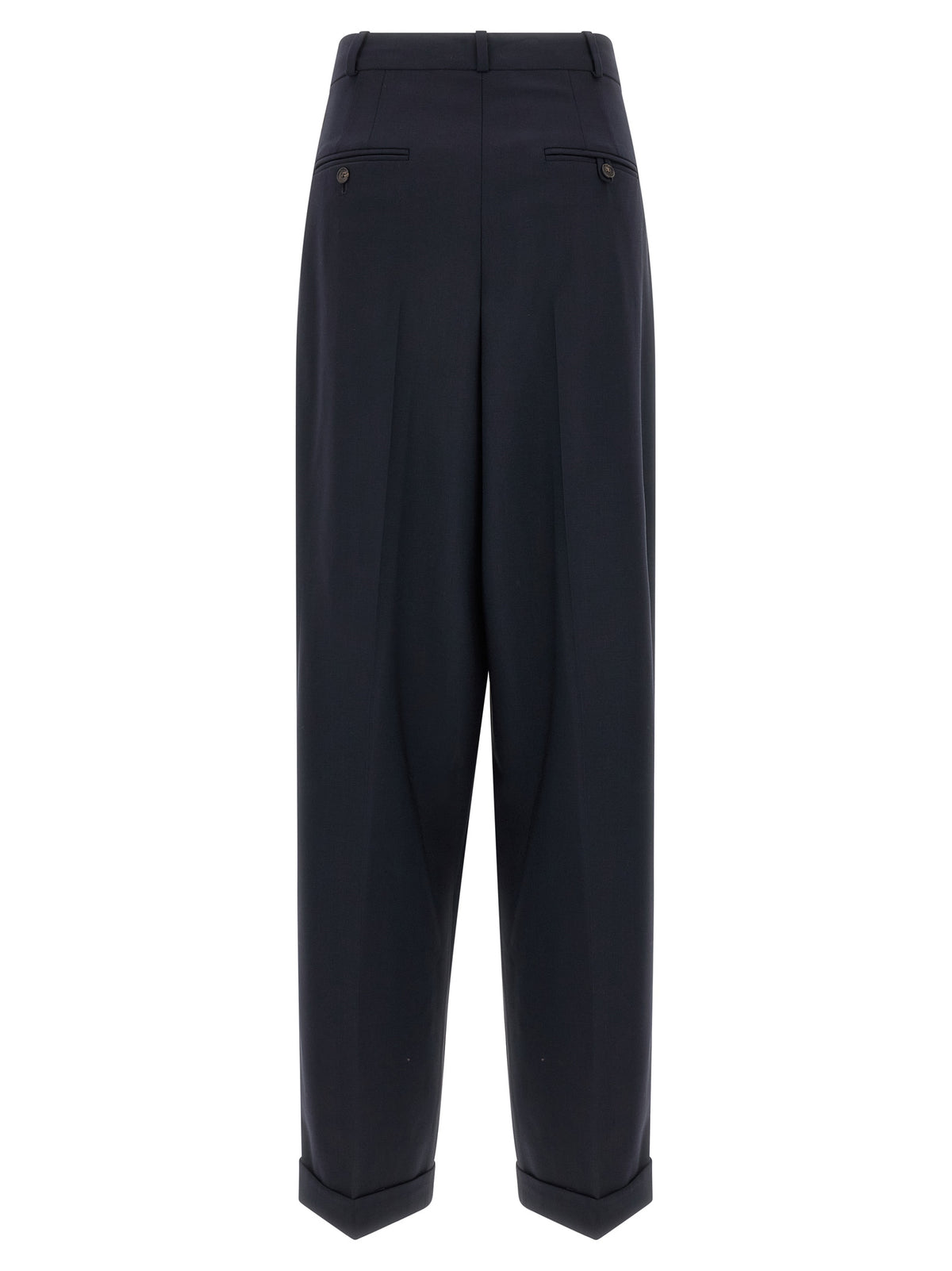 Blue Wool Casual Pants