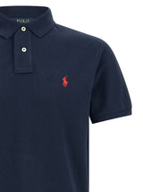Blue Cotton Polo Shirt