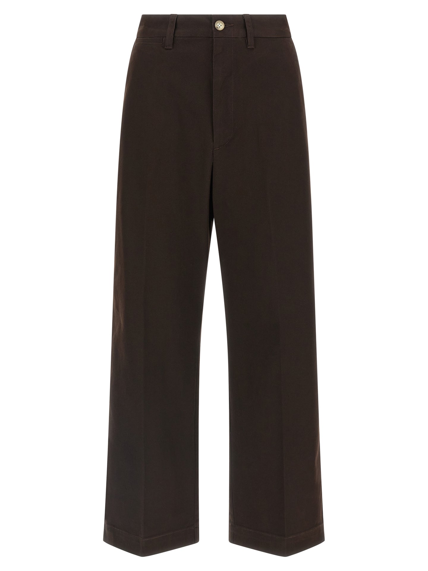 Brown Cotton Chino Pants