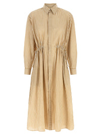 Beige Cotton Midi Dress