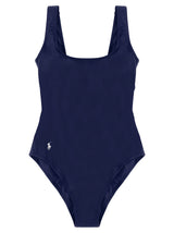 Blue Nylon One-Piece Swimsuit
