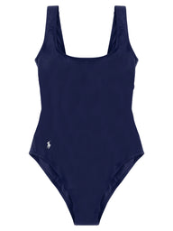 Blue Nylon One-Piece Swimsuit