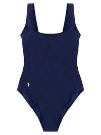 Blue Nylon One-Piece Swimsuit