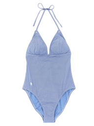 Blue Nylon One-Piece Swimsuit