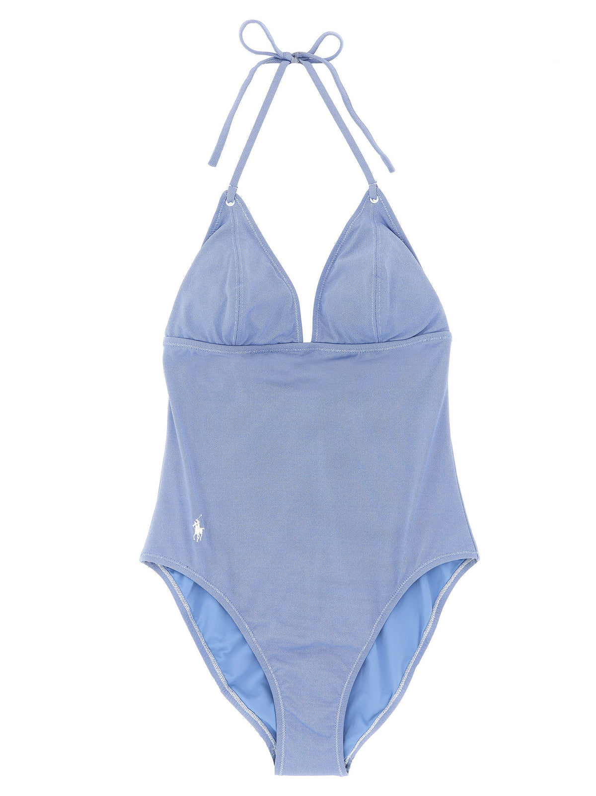 Blue Nylon One-Piece Swimsuit