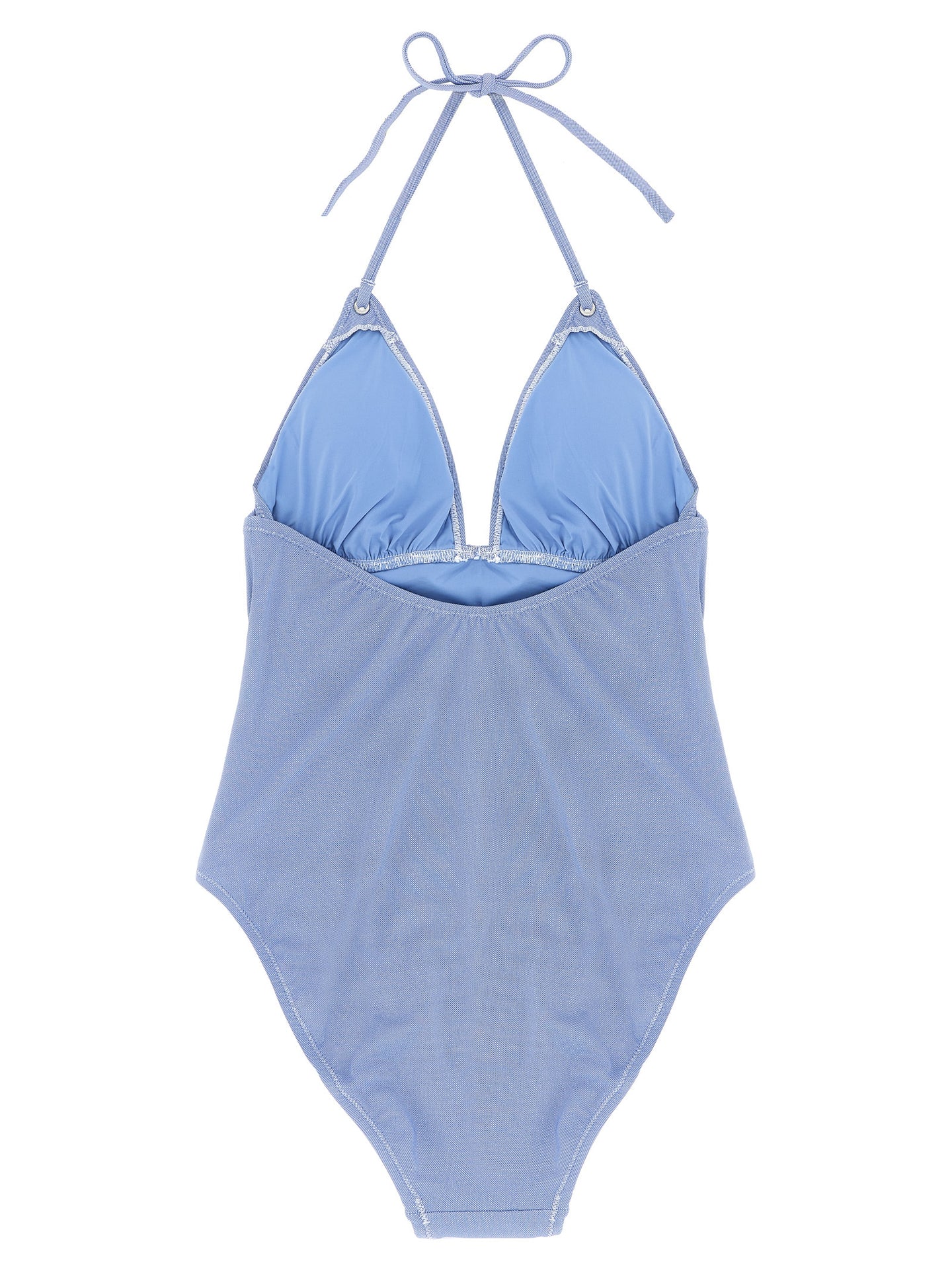 Blue Nylon One-Piece Swimsuit