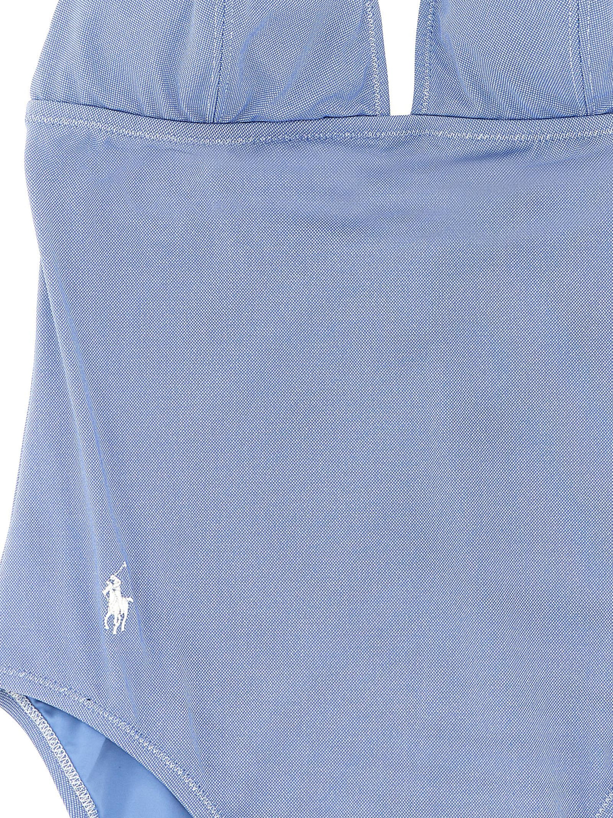 Blue Nylon One-Piece Swimsuit