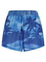 Blue Cotton Shorts