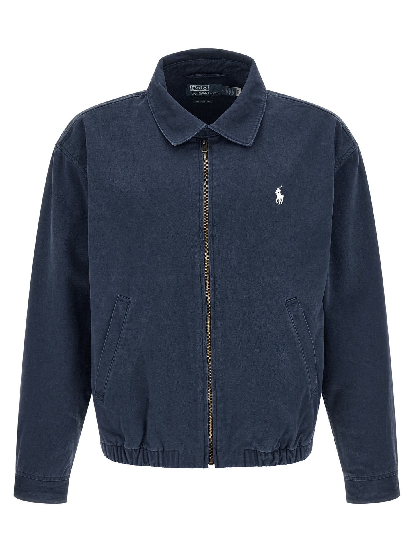 Blue Cotton Full-Length Jacket