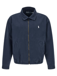 Blue Cotton Full-Length Jacket
