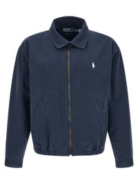 Blue Cotton Full-Length Jacket
