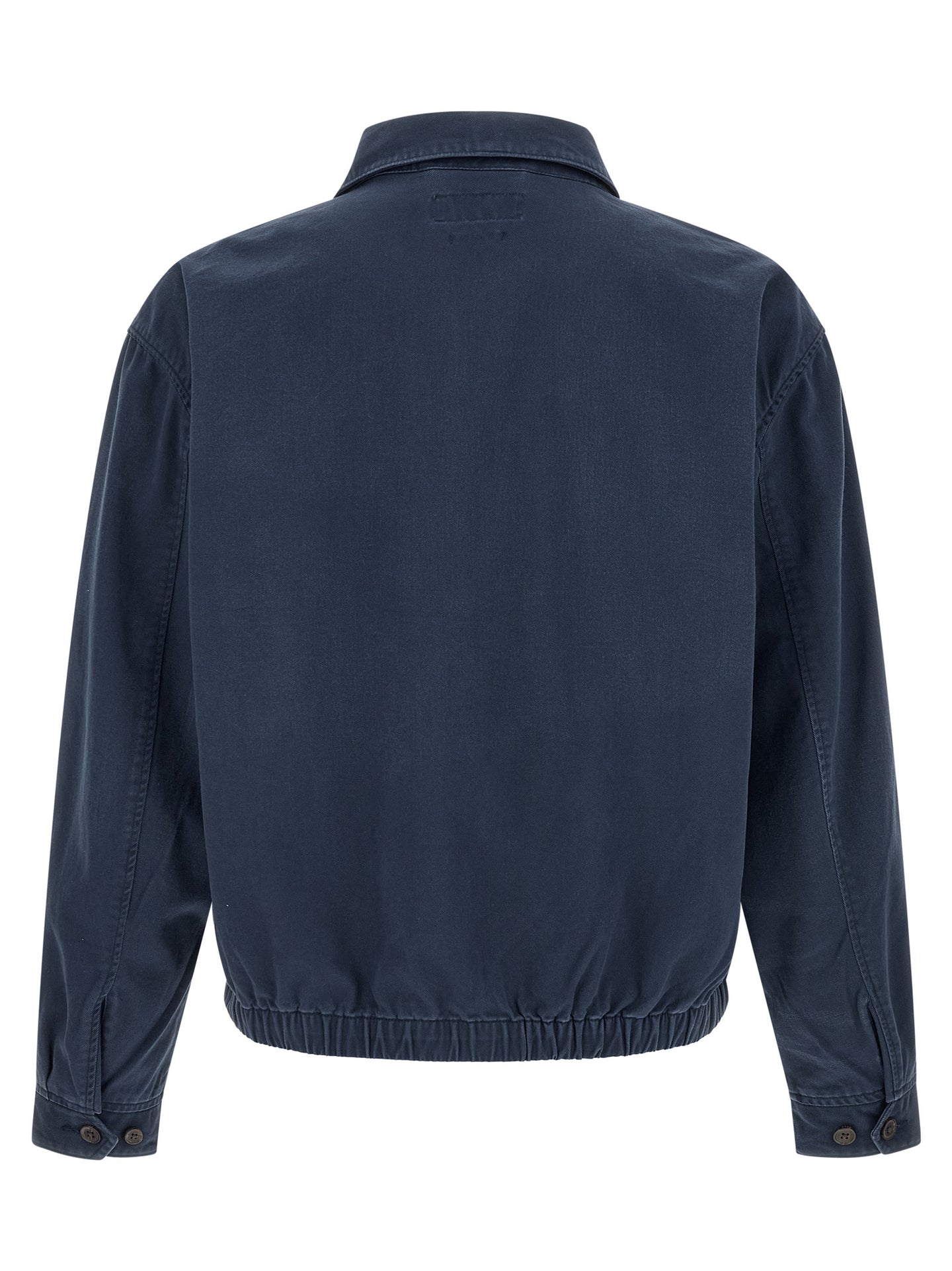 Blue Cotton Full-Length Jacket