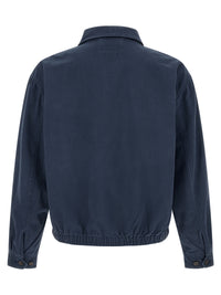 Blue Cotton Full-Length Jacket