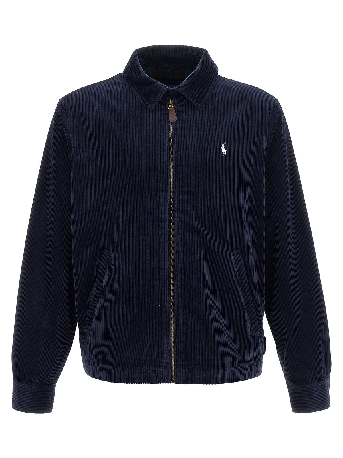 Blue Cotton Full-Length Jacket