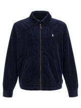 Blue Cotton Full-Length Jacket