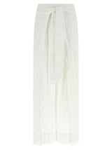 White Cotton Casual Pants