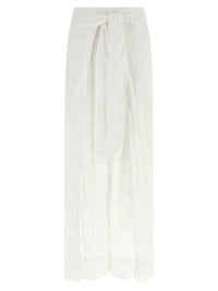White Cotton Casual Pants