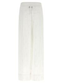 White Cotton Casual Pants