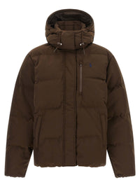 Brown Polyester Full-Length Jacket
