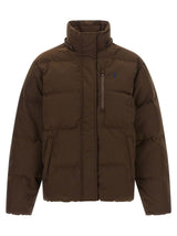 Brown Polyester Full-Length Jacket