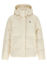 White Polyester Full-Length Jacket