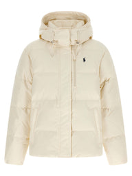 White Polyester Full-Length Jacket