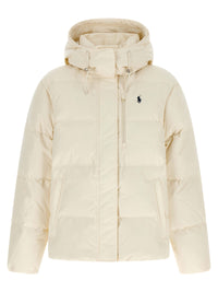 White Polyester Full-Length Jacket