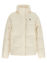 White Polyester Full-Length Jacket