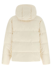 White Polyester Full-Length Jacket