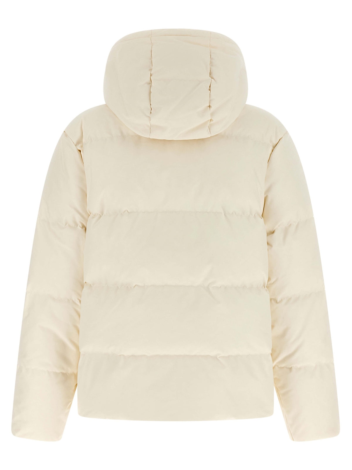 White Polyester Full-Length Jacket