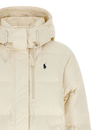 White Polyester Full-Length Jacket
