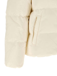 White Polyester Full-Length Jacket