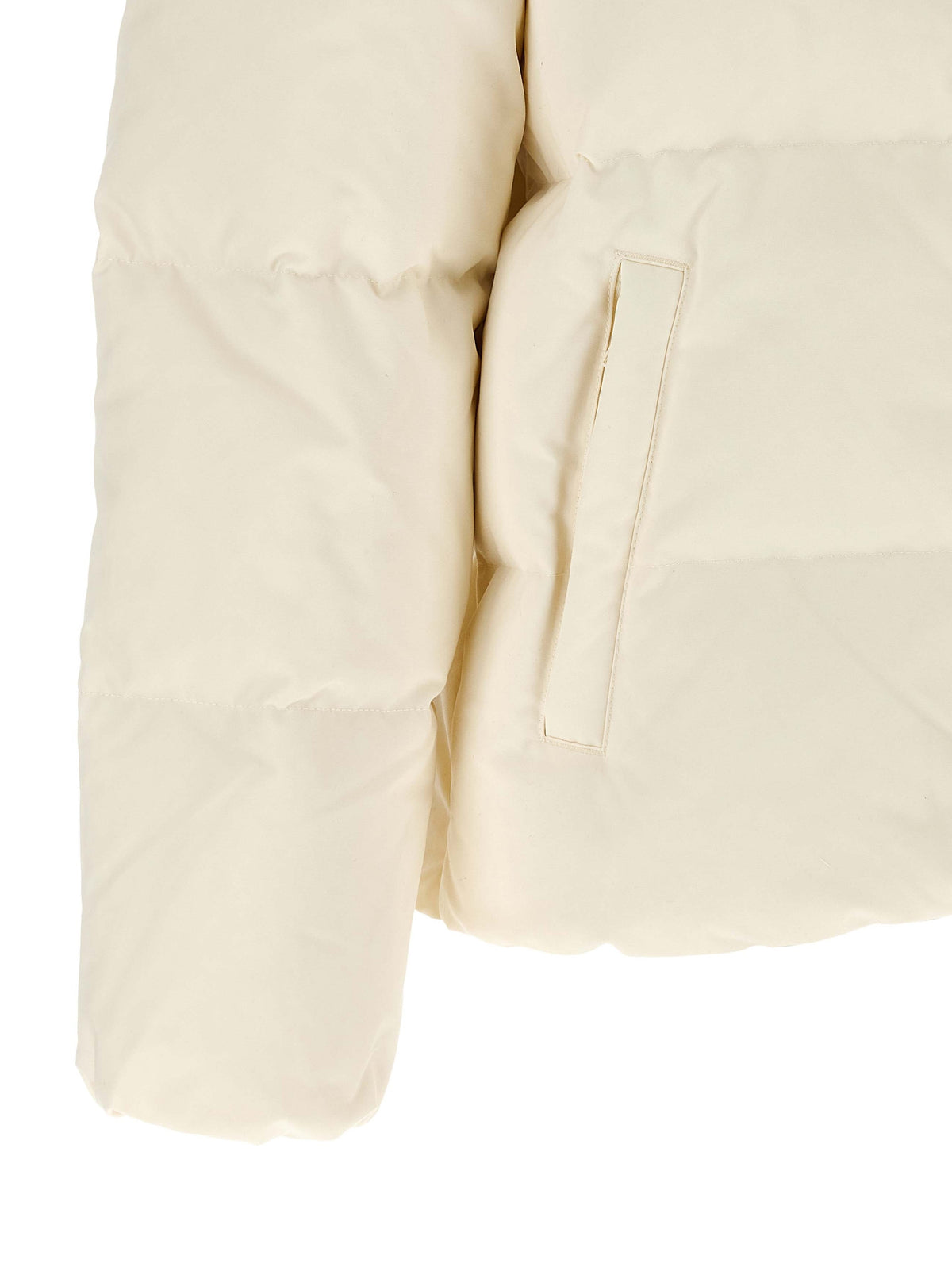 White Polyester Full-Length Jacket