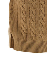 Beige Wool Sleeveless Jacket