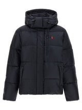 Blue Nylon Full-Length Jacket