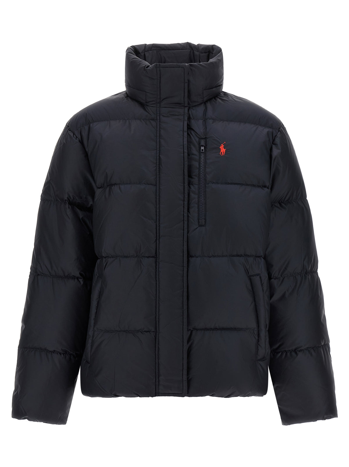 Blue Nylon Full-Length Jacket