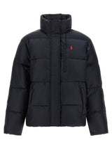 Blue Nylon Full-Length Jacket