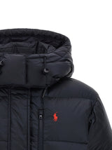 Blue Nylon Full-Length Jacket