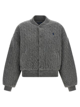 Gray Wool Bomber