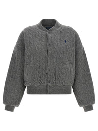 Gray Wool Bomber
