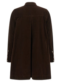 Brown Cotton Short Dress