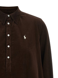 Brown Cotton Short Dress