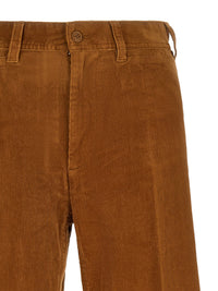 Brown Cotton Flared Pants