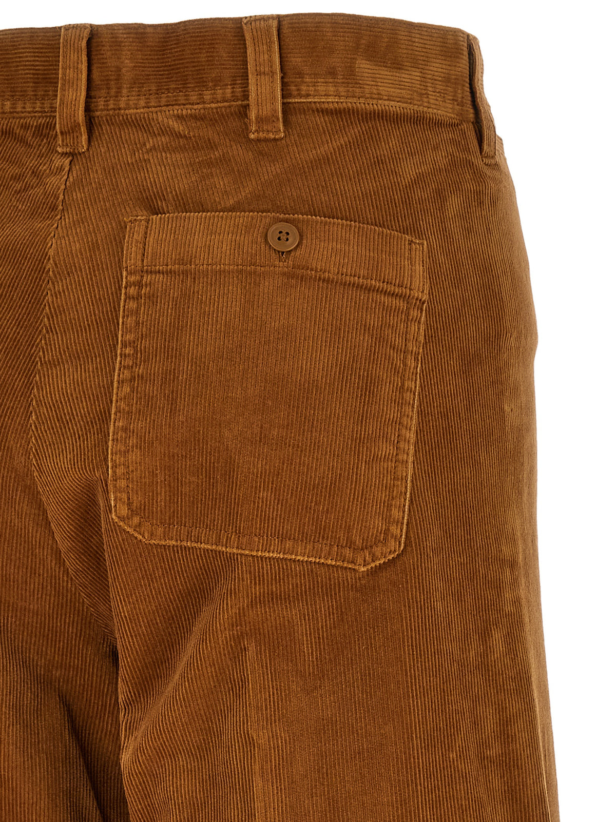Brown Cotton Flared Pants
